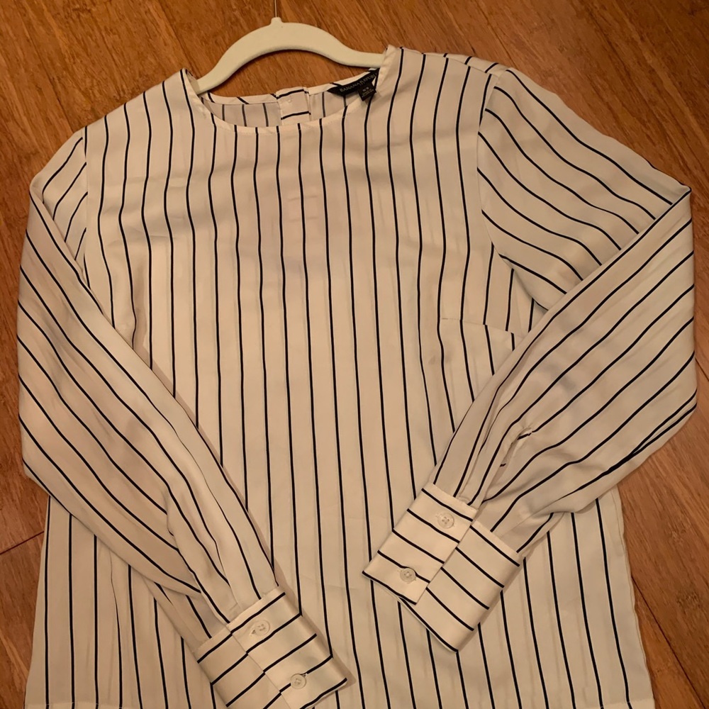 Banana Republic black and white striped blouse
